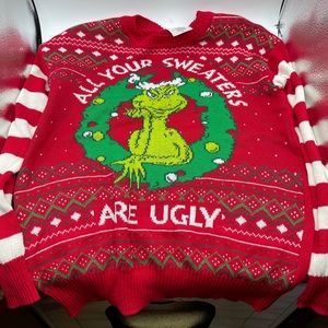NEW The Grinch ALL YOUR SWEATERS ARE UGLY Juniors Womens xs Christmas Sweater